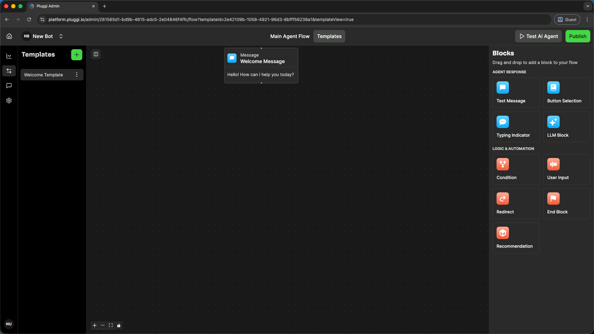 Templates interface